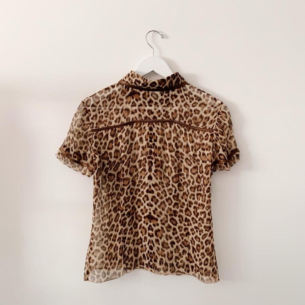 WDNY Leopard Print Silk Blouse - Picture 5 of 5